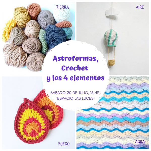 Taller Astroformas + Crochet y los 4 elementos - Universo Cora King